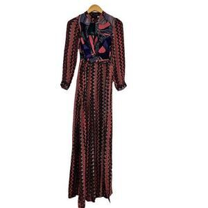 bl^nk London Jumpsuit Womens XS Jeannie Chevron Stripe Wide Leg Autumnal Fairy